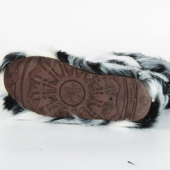 ⚡Women Rosered Faux Fur Winter Warm Knee High Flat Heel Fluffy Snow Fur Boots - Picture 6 of 9